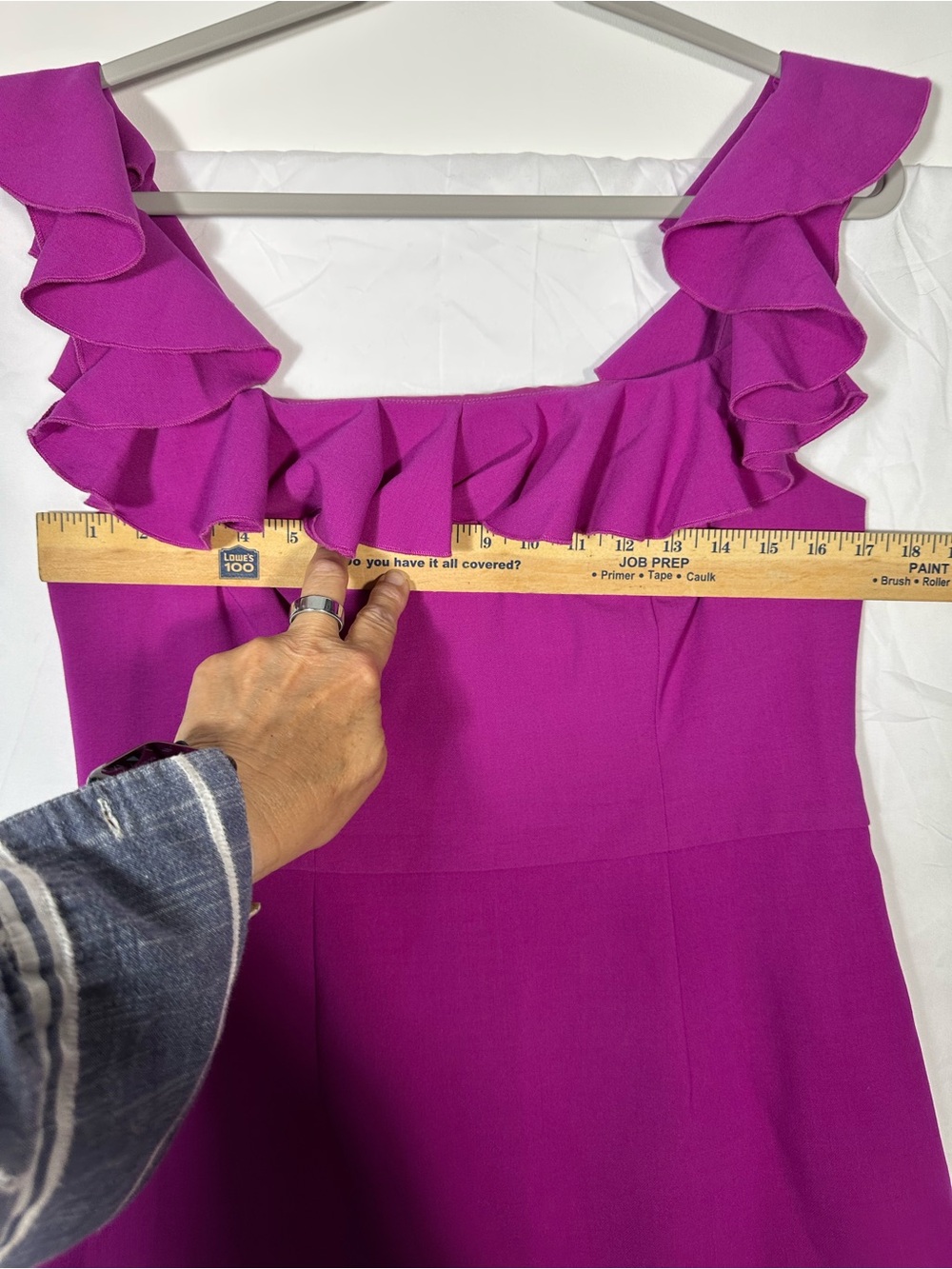 French Connection Fuchsia Ruffle-Trim dress - Picture 4 of 10